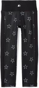 img 1 attached to 👧 Starter Girls' 19" High-Waisted Printed Capri Workout Legging: Amazon Exclusive, Black with Print, M (7/8)