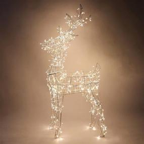 img 3 attached to 🦌 Joiedomi 4.5ft LED Warm White Reindeer Buck Wire Frame Yard Light for Christmas Event Decoration and Outdoor Garden Decorations, Perfect for Christmas Eve Night Decor