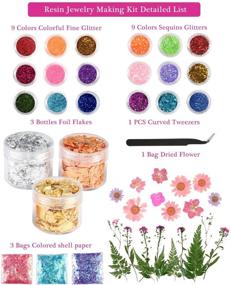 img 3 attached to ✨ 47-Piece Resin Craft and Nail Art Kit - Sntieecr Resin Accessories with Glitter, Dried Flowers, Foil Flakes, and Tweezers for DIY Resin Crafting and Nail Decor