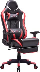 img 4 attached to 🎮 Ficmax Ergonomic Gaming Chair with Footrest | High Back Gamer Chair for E-Sport | Reclining Gaming Desk Chair | Large Size Home Office Chair with Headrest & Lumbar Support