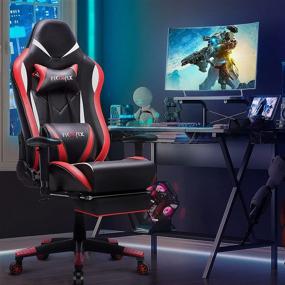 img 3 attached to 🎮 Ficmax Ergonomic Gaming Chair with Footrest | High Back Gamer Chair for E-Sport | Reclining Gaming Desk Chair | Large Size Home Office Chair with Headrest & Lumbar Support