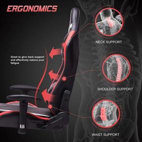 img 1 attached to 🎮 Ficmax Ergonomic Gaming Chair with Footrest | High Back Gamer Chair for E-Sport | Reclining Gaming Desk Chair | Large Size Home Office Chair with Headrest & Lumbar Support