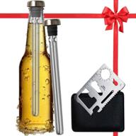 🍺 top-rated beer chiller sticks with cap opener 2 pack - perfect beer gifts for men - ideal christmas stocking stuffers for dad & husband - essential beer accessories - unique practical gift for beer lovers logo