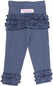 img 4 attached to 👶 Adorable Ankle Length Ruffle Leggings for Baby/Toddler Girls by RuffleButts