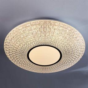 img 4 attached to 💡 Потолочный светильник CORSO Crystal Flush Mount - модернизированный 20-дюймовый светодиодный светильник для спальни, столовой, кухни - диммируемое теплое белое освещение 3000K - высокая яркость 48W 4000Lm.