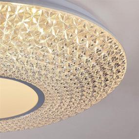 img 1 attached to 💡 Потолочный светильник CORSO Crystal Flush Mount - модернизированный 20-дюймовый светодиодный светильник для спальни, столовой, кухни - диммируемое теплое белое освещение 3000K - высокая яркость 48W 4000Lm.