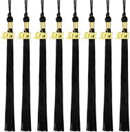 🎓 stylish 2021 graduation tassel with year charm - ideal for graduation parties, set of 8 pieces, 9.4 inches (black) logo