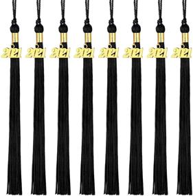 img 4 attached to 🎓 Stylish 2021 Graduation Tassel with Year Charm - Ideal for Graduation Parties, Set of 8 Pieces, 9.4 Inches (Black)