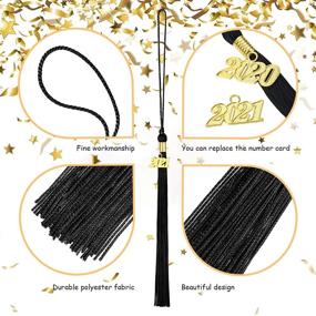 img 2 attached to 🎓 Stylish 2021 Graduation Tassel with Year Charm - Ideal for Graduation Parties, Set of 8 Pieces, 9.4 Inches (Black)