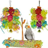 🐦 eimoon bird toys - 3 pieces foraging toys for parrots, parakeets, cockatiels, cockatoos, budgies, lovebirds, and canaries - hanging toys with bells logo