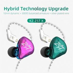 img 3 attached to Наушники KZ ZST X внутриканальные: двойное исполнение драйвера | HiFi игровые наушники с улучшенным дизайном и съемным кабелем.