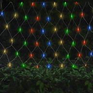 🌼 garden net string lights by oopswow: 192led outdoor backyard twinkle decorative fairy lights - waterproof patio tree fence wall lawn window decor (multicolor) логотип