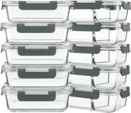 🍱 10-packs glass meal prep containers with 2&amp;1 compartment, airtight glass food storage containers with lids - bpa free, oven, freezer, and dishwasher safe - glass lunch bento boxes by komuee logo