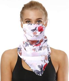 img 2 attached to Stylish Sun-Proof Chiffon Face Scarf Mask: 4 or 6 PCS Women's Neck Gaiter Balaclava