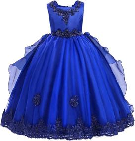 img 4 attached to 👑 Embroidered Princess Communion Girls' Dresses with Applique Detailing