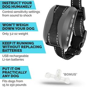 img 3 attached to TIFTAF Bark Collar: Humane & Effective Anti-Barking Control Device for Dogs of All Sizes - Rechargeable, Rainproof & Lightweight