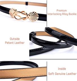 img 2 attached to Fashion Skinny Leather Adjustable Waistband Women's Accessories and Belts