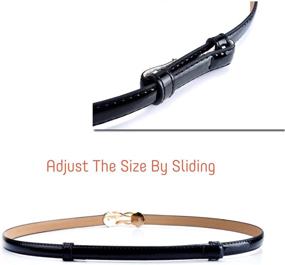 img 1 attached to Fashion Skinny Leather Adjustable Waistband Women's Accessories and Belts