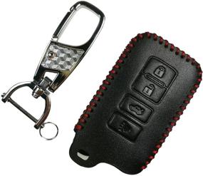 img 2 attached to 🔑 Превосходный чехол для смарт-ключа из натуральной кожи для Toyota Highlander, Avalon, Camry, Corolla, RAV4 - идеальная защита для бесключевого входа HYQ14FBA.