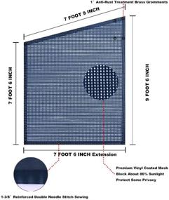 img 1 attached to 🌞 Shadeidea RV Sun Shade Screen: 9' 6'' X 7' 6'' Navy Blue Mesh - Премиальный зонт для автодомов - боковая тентовая солнцезащитная штора - зонтик от ультрафиолетовых лучей, служит 3 года.