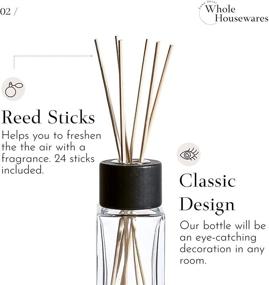 img 3 attached to Optimize Your Space with Clear Glass Diffuser Bottles: Natural Reed Sticks and Black Wood Caps (2X4.7 Inch)