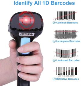 img 1 attached to Turimon Rechargeable Wireless & Wired Handheld Barcode Scanner: USB Quick Laser Barcode Scanner Gun for Library Book, Warehouse Inventory, Store Price Tag