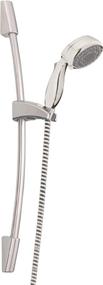 img 1 attached to Delta 75802SN Adjustable Height Hand Held Shower Head: Ultimate Convenience with 28 Inch Slide Bar Package, in Satin Nickel