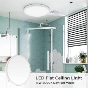 img 3 attached to 💡 Enhance Your Space with Dustproof LED Flush Mount Ceiling Light Fixture - 18W (180W Equivalent) 1800lm Flat Ceiling Lamp for Kitchen, Laundry, Stairways, Hallway - Daylight, Non Dimmable - 8.9 Inch