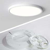 💡 enhance your space with dustproof led flush mount ceiling light fixture - 18w (180w equivalent) 1800lm flat ceiling lamp for kitchen, laundry, stairways, hallway - daylight, non dimmable - 8.9 inch логотип