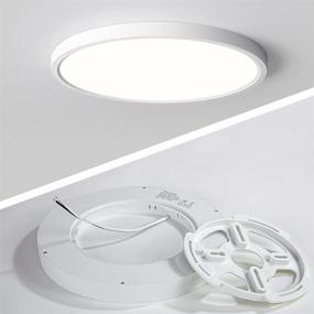 img 4 attached to 💡 Enhance Your Space with Dustproof LED Flush Mount Ceiling Light Fixture - 18W (180W Equivalent) 1800lm Flat Ceiling Lamp for Kitchen, Laundry, Stairways, Hallway - Daylight, Non Dimmable - 8.9 Inch