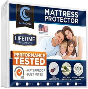 img 1 attached to CushyBeds Premium Mattress Protector: 100% Waterproof, No 🛏️ Crinkling, 10 Year Warranty - Twin Size - Shop Now!