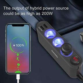 img 1 attached to 🔌 2021 NEW Version: Quick Charge 3.0 and USB C Charger 20W Car Cigarette Lighter Adapter 200W High Power Car Splitter with 3 Socket Car Cigarette Lighter - Multifunction Car Charger