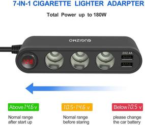 img 2 attached to 🔌 2021 NEW Version: Quick Charge 3.0 and USB C Charger 20W Car Cigarette Lighter Adapter 200W High Power Car Splitter with 3 Socket Car Cigarette Lighter - Multifunction Car Charger