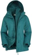 versatile and waterproof: mountain warehouse fell womens 3 in 1 rain jacket - microfleece logo