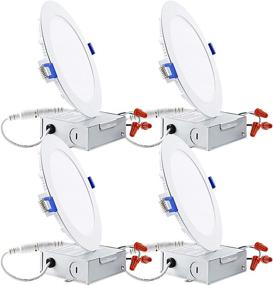 img 4 attached to 💡 TORCHSTAR 6 Inch LED Recessed Lighting with Junction Box, 12W, 4000K Cool White, Dimmable 5%-100%, ETL and Energy Star Certified, Pack of 4