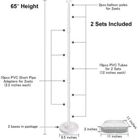 img 3 attached to 🎈 Набор стоек для столба из шаров Chamvis 2 шт. - 65-дюймовая стойка для шаров с основанием: клипсы для шаров, клеевая точка для завязки шаров, верхний шаровой опорный стержень - идеально подходит для рождества, выпускного, вечеринки в честь рождения, свадьбы, новогоднего украшения