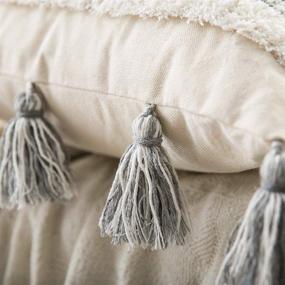 img 1 attached to Stylish and Cozy MIULEE Decorative Throw Pillow Cover – Tribal Boho Woven 🛋️ Tufted Design with Tassels – Perfect for Sofa, Bed, and Car – 12X20 Inch Grey