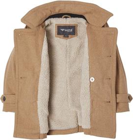 img 1 attached to Warmth and Style Combined: Sportoli Boy Classic Wool Blend Sherpa Winter Dress Pea Coat Jacket