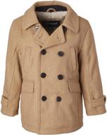 warmth and style combined: sportoli boy classic wool blend sherpa winter dress pea coat jacket logo