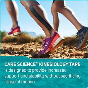 img 2 attached to Waterproof Kinesiology Tape by Care Science - 40 ct, Precut Strips (2 Rolls), Black - Elastic Sports & Weightlifting Tape Supports Muscles & Joints - Water Resistant