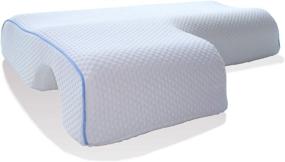 img 4 attached to 😴 Sleeping Memory Foam Pillow with Arched Cuddle Design for Neck Pain Relief - Couples Side Sleeper Bed Pillow with Eco Gel Arm Support