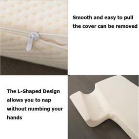 img 1 attached to 😴 Sleeping Memory Foam Pillow with Arched Cuddle Design for Neck Pain Relief - Couples Side Sleeper Bed Pillow with Eco Gel Arm Support
