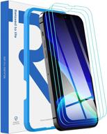 защитная пленка raxfly iphone 13/13 pro 3-pack - легкая установка с помощью лотка, совместима с чехлом и из закаленного стекла 9h - 6,1 дюйма. логотип