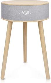 img 4 attached to 🔊 LEMEGA DTS4 White Oak Wooden Finish Wireless Charging Coffee Table with Bluetooth Speaker, Night Light - Perfect for Living Room, Reception Room, or Office