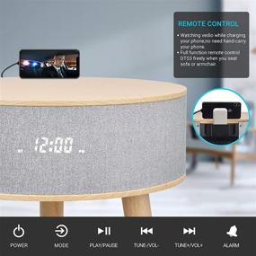 img 1 attached to 🔊 LEMEGA DTS4 White Oak Wooden Finish Wireless Charging Coffee Table with Bluetooth Speaker, Night Light - Perfect for Living Room, Reception Room, or Office