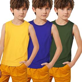 img 4 attached to 👕 Boyoo Big Boys 3-Pack Moisture Wicking Tank Tops - Youth Athletic Sleeveless Shirts for 5-16 Years