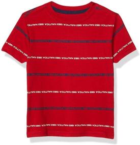 img 1 attached to 👕 Футболка Nautica Boys' Carmine с полосатым рукавом - Топы, майки и рубашки в детской одежде