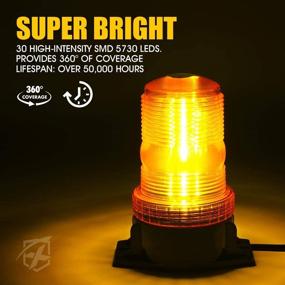 img 3 attached to 🚨 Amber LED Forklift Beacon Light with Strobe Flashing Lights - Safety Warning for Mowers, ATVs, Trucks, Tractors, Golf Carts, UTVs, Cars, and Buses