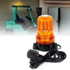 img 4 attached to 🚨 Amber LED Forklift Beacon Light with Strobe Flashing Lights - Safety Warning for Mowers, ATVs, Trucks, Tractors, Golf Carts, UTVs, Cars, and Buses
