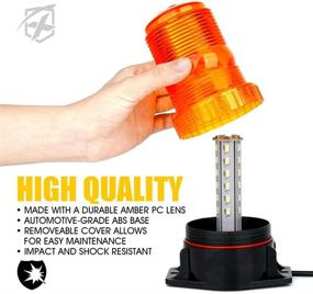 img 2 attached to 🚨 Amber LED Forklift Beacon Light with Strobe Flashing Lights - Safety Warning for Mowers, ATVs, Trucks, Tractors, Golf Carts, UTVs, Cars, and Buses